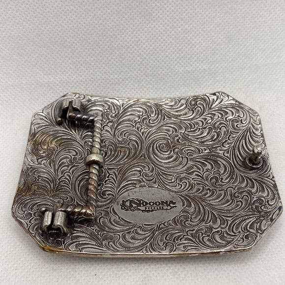 Nocona Silver Tone Republic of Texas Rectangle Belt Buckle - Picture 2 of 9